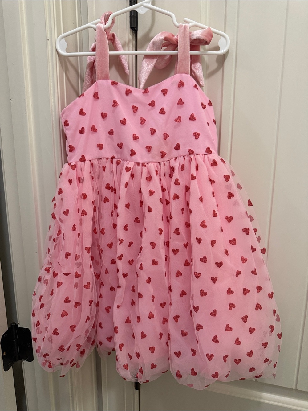Lola + the Boys Pink Heart Print Tulle Party Dress- Girls size 6